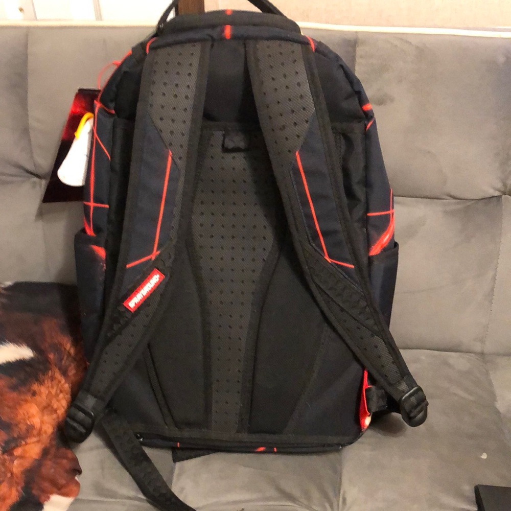 Sprayground Black and Red Ergonomic Backpack